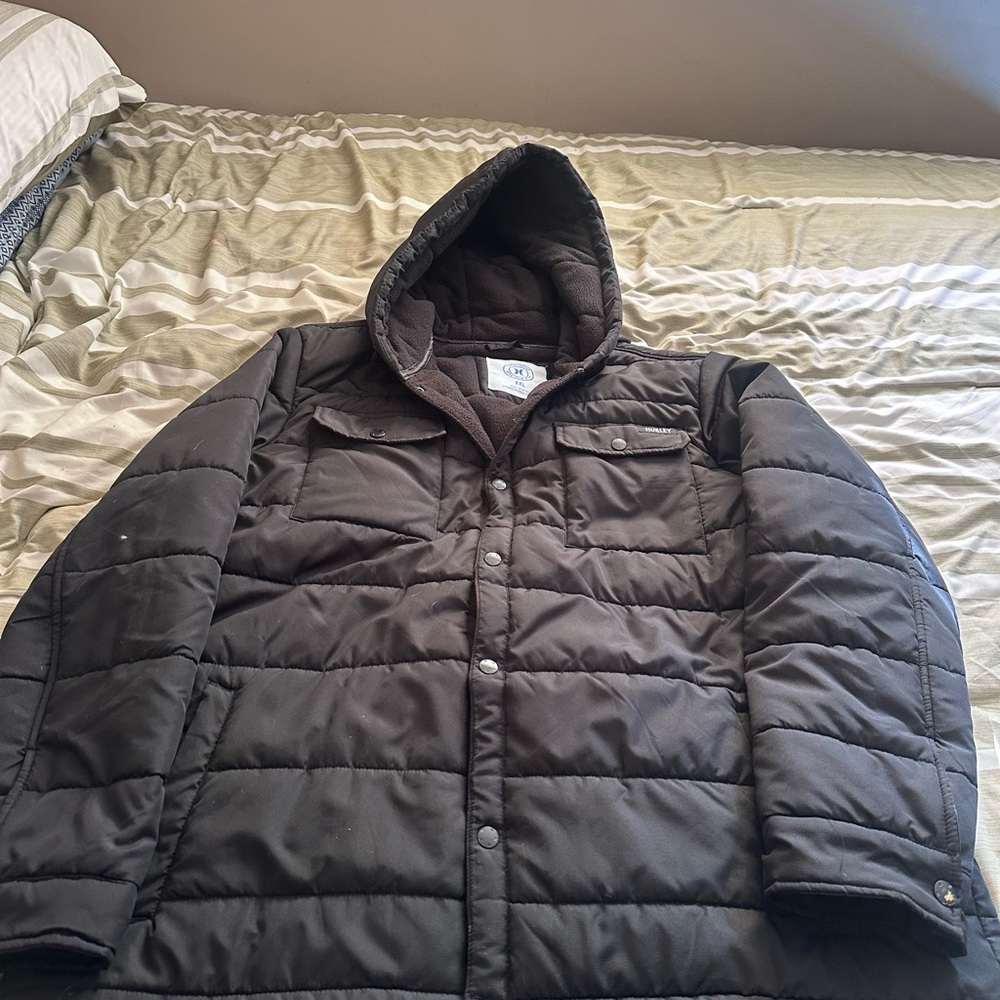 Hurley Chocolate Hooded Puffer Jacket
